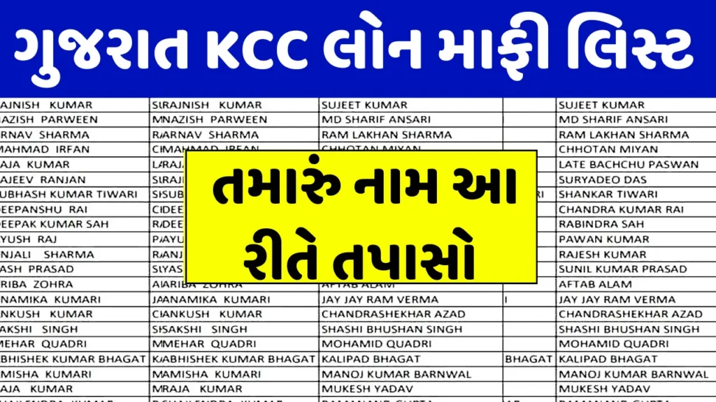 Gujarat KCC Loan Mafi List